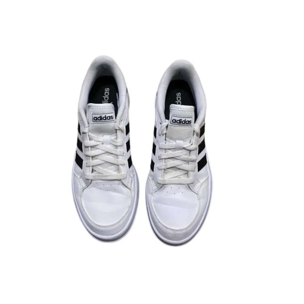 Adidas Men’s  Breaknet Sneakers White‎ With Black Classic 3 Stripe Size 9